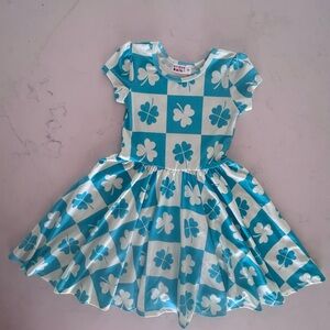5/6 Shamrock Checkerboard Twirl Dress Dot Dot Smile